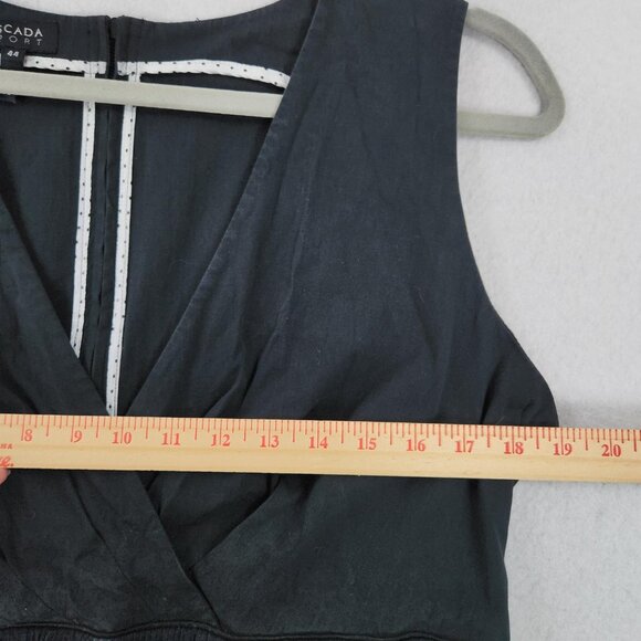 Escada Dress Womens 44 US 14 Faded Black Sleeveless V Neck Bubble Hem Sport - Picture 3 of 13